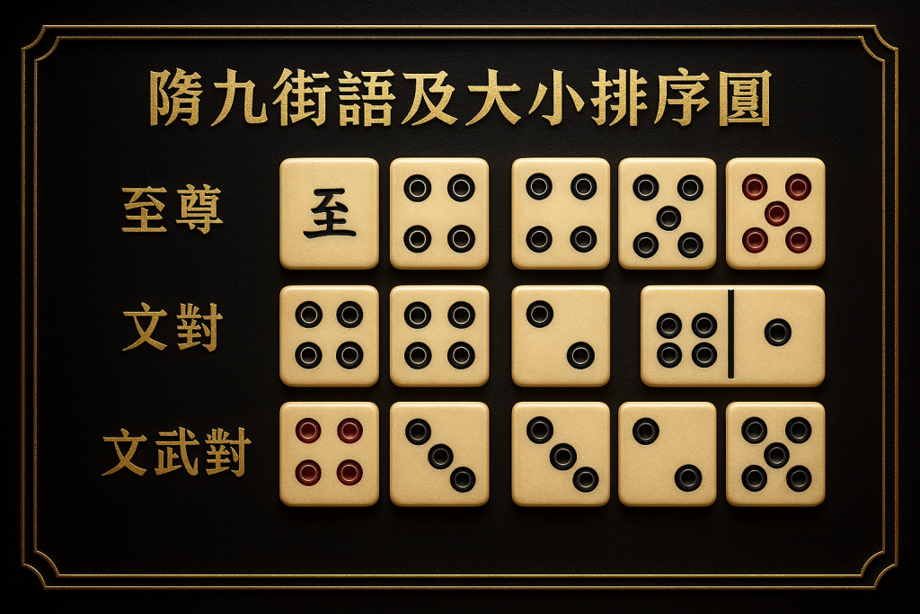 牌九術語與大小排序圖