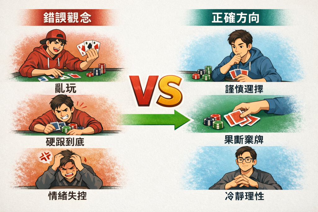 德州撲克新手教學常見誤解