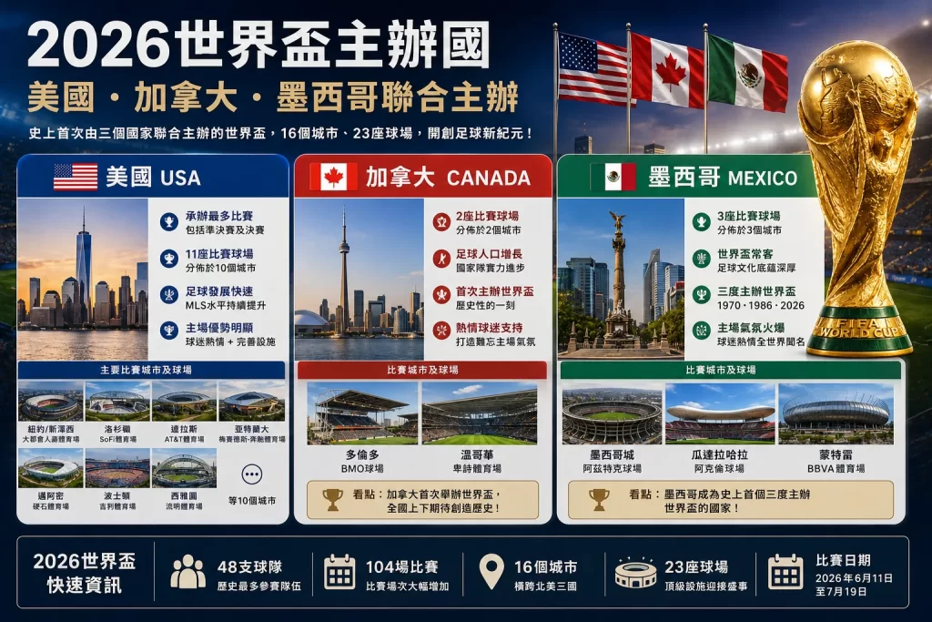 2026世界盃主辦國球場